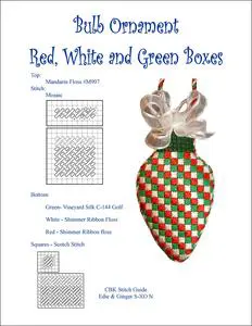 A red, white and green box with a bow.