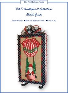 Santa's hot air balloon collection needlepoint stitch guide.