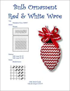A Needlepoint Stitch Guides book featuring the title bulb ornament red and white wave.