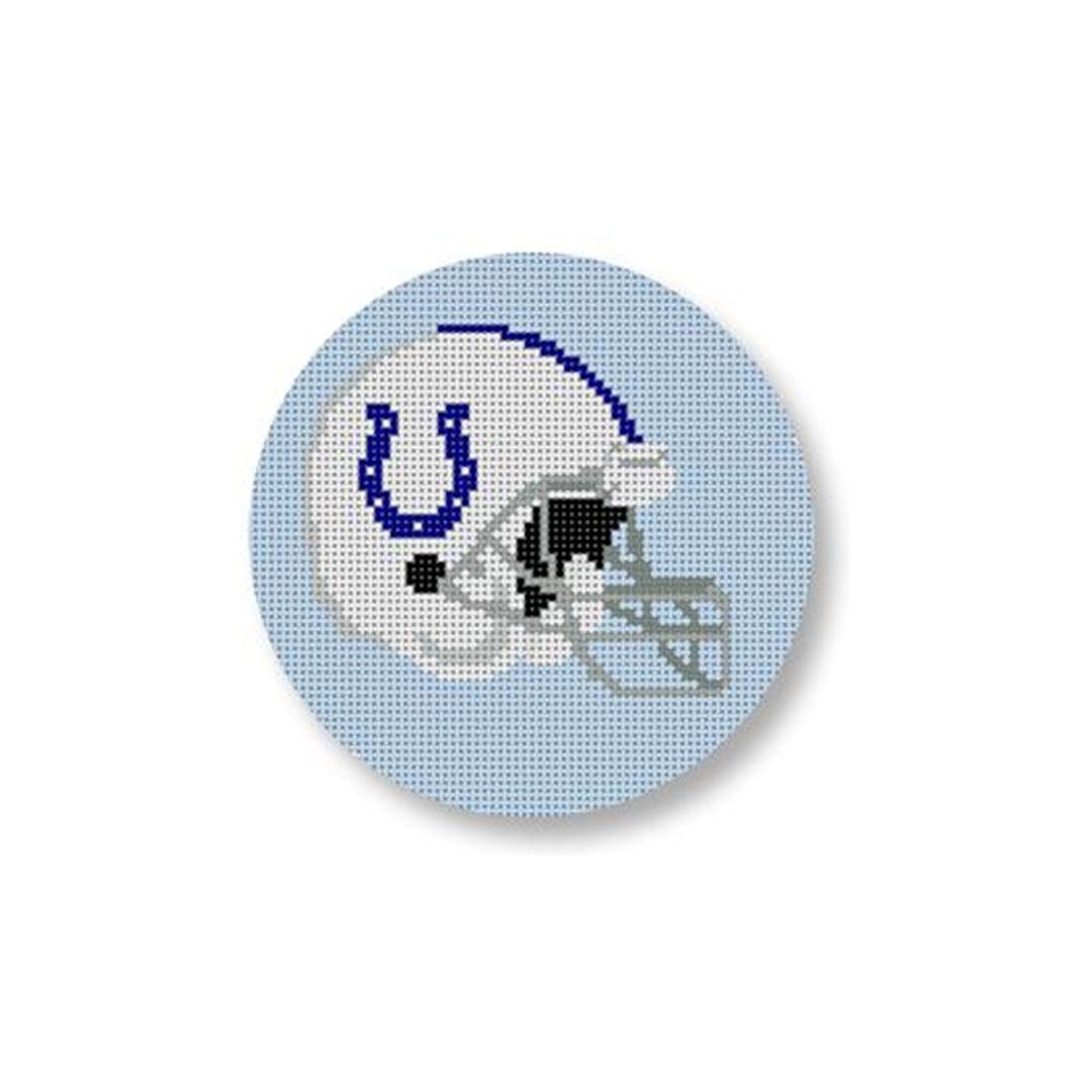 A Cecilia Ohm Eriksen cross stitch pattern featuring the Indianapolis Colts.