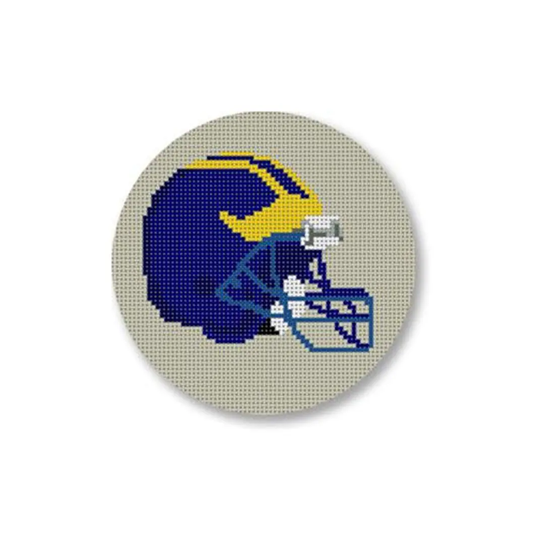 Cecilia Ohm Eriksen's Michigan wolverines football helmet cross stitch pattern.