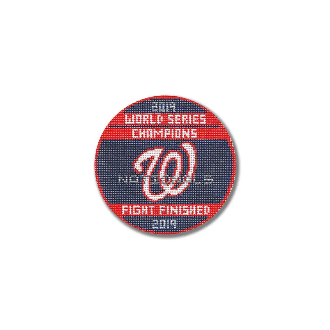 The Washington Nationals logo on a patch featuring Cecilia Ohm.