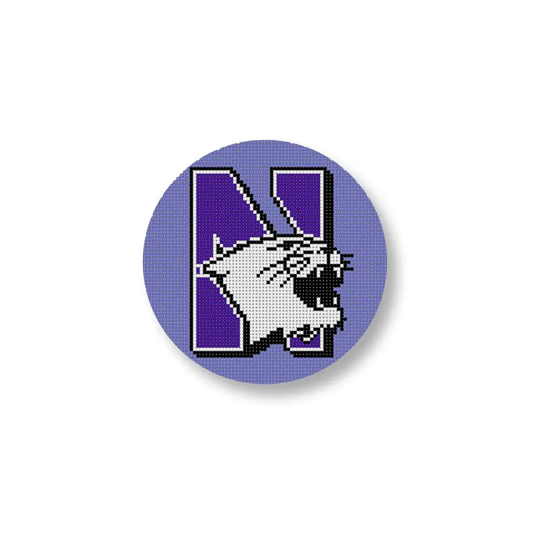 A purple button with the logo of the North Carolina Cougars.