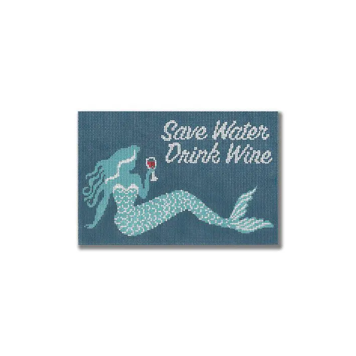 Cecilia's mermaid-inspired doormat offers a unique touch to any home décor, featuring a water and wine design.