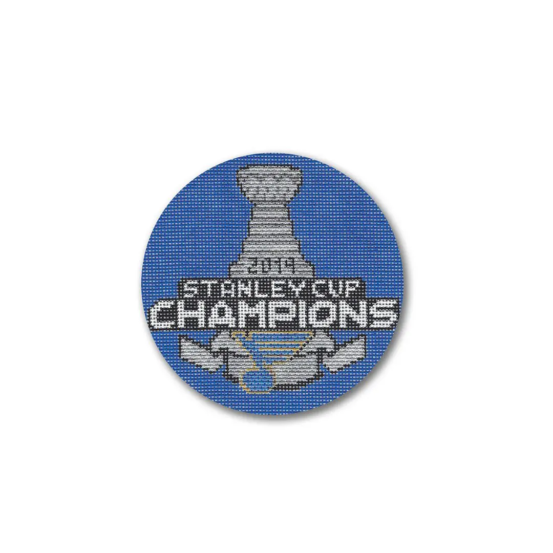 St. Louis Blues Stanley Cup Champions Patch featuring Cecilia Ohm and Eriksen.