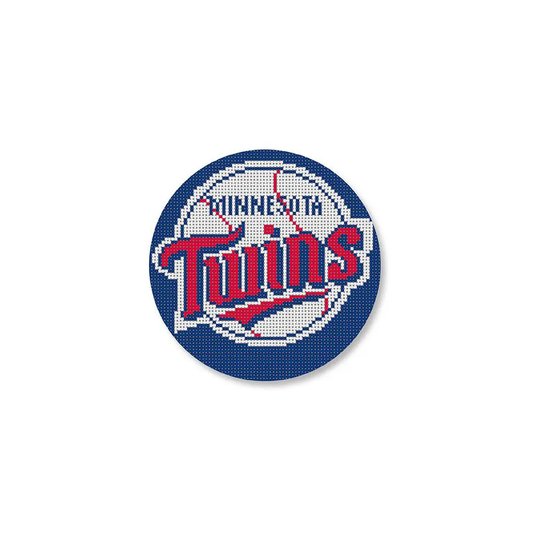The Minnesota Twins logo, designed by Cecilia Ohm Eriksen, is shown on a white background.