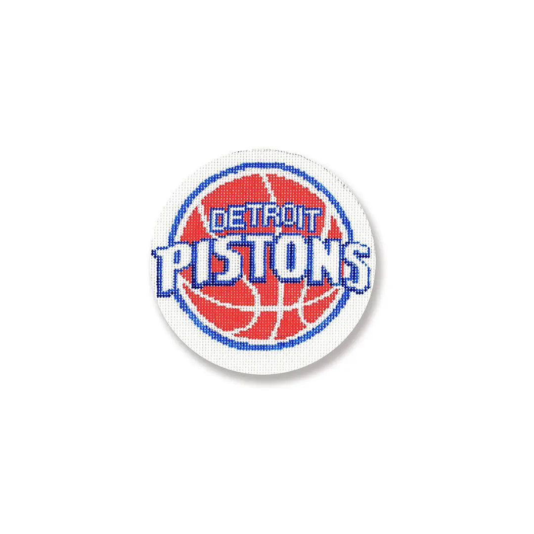 The Detroit Pistons logo is shown on a white background with Cecilia Ohm Eriksen as the spokesperson.