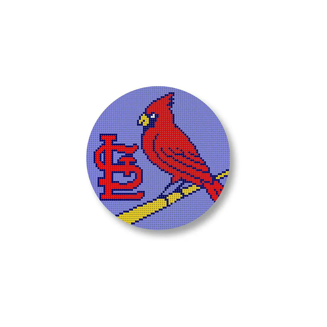 The St. Louis Cardinals logo on a blue button.