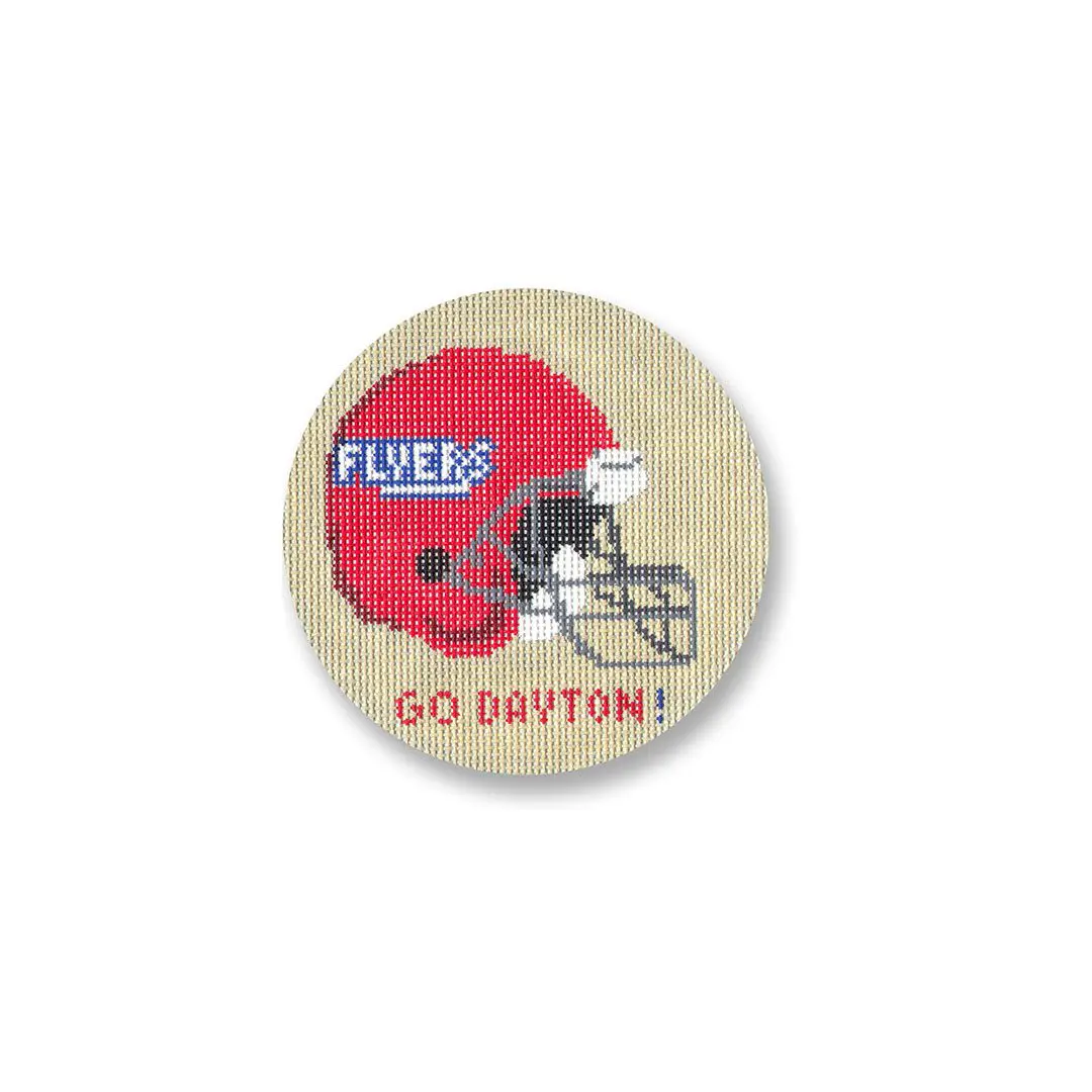 A cross stitch kit featuring a football helmet, perfect for football fans and enthusiasts.