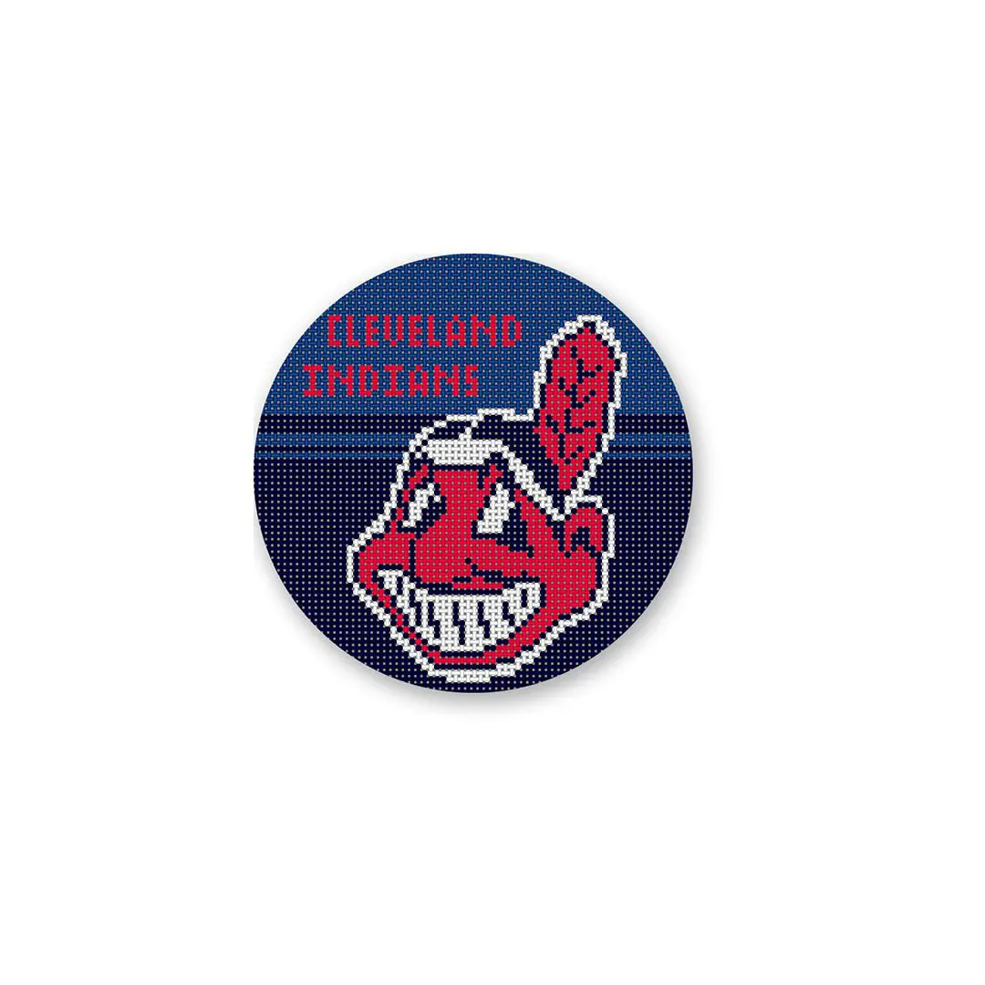 A button featuring the Cleveland Indians logo.