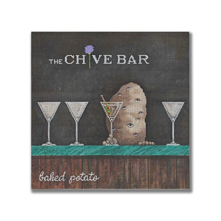 The chive bar featuring Cecilia Ohm Eriksen with a martini and a potato.
