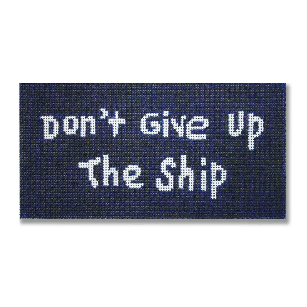 Cecilia Ohm Eriksen's "Don't give up the ship" cross stitch design.