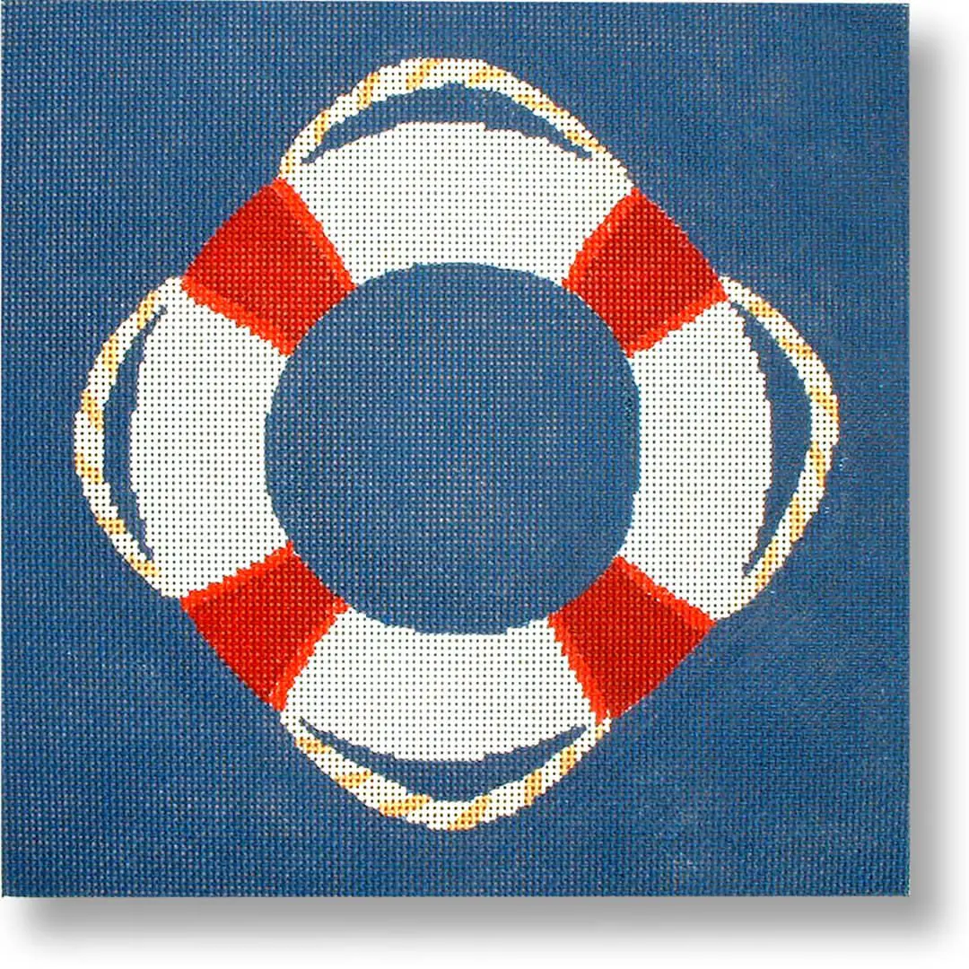 A life preserver on a blue background featuring Cecilia and Ohm.