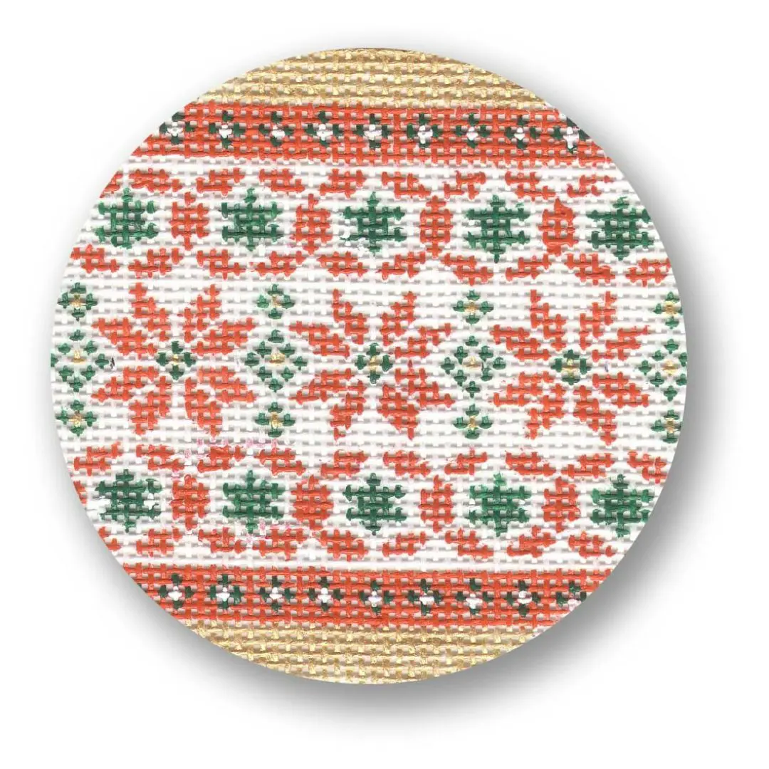 A cross stitch pattern by Cecilia with an orange and green design.