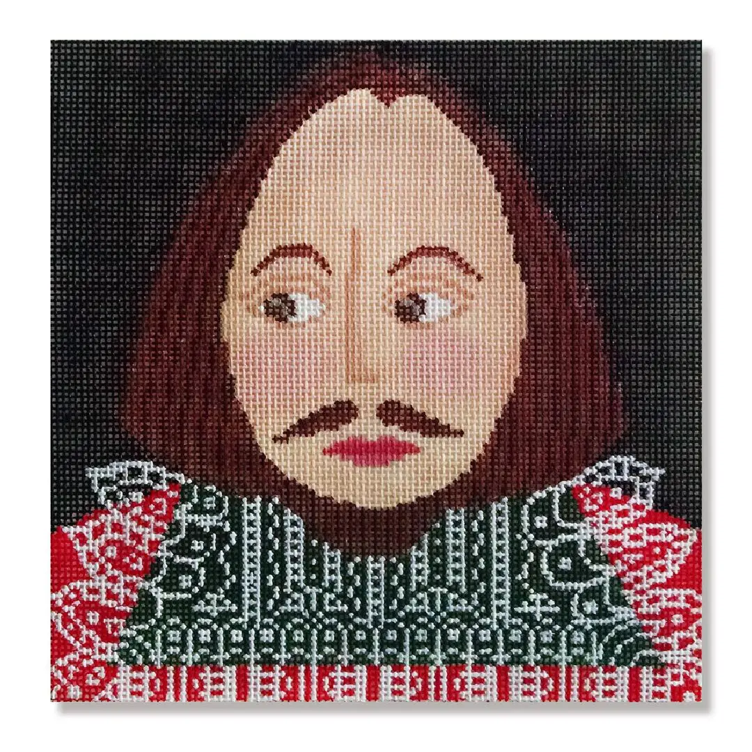 Cecilia Ohm Eriksen's William Shakespeare cross stitch kit.