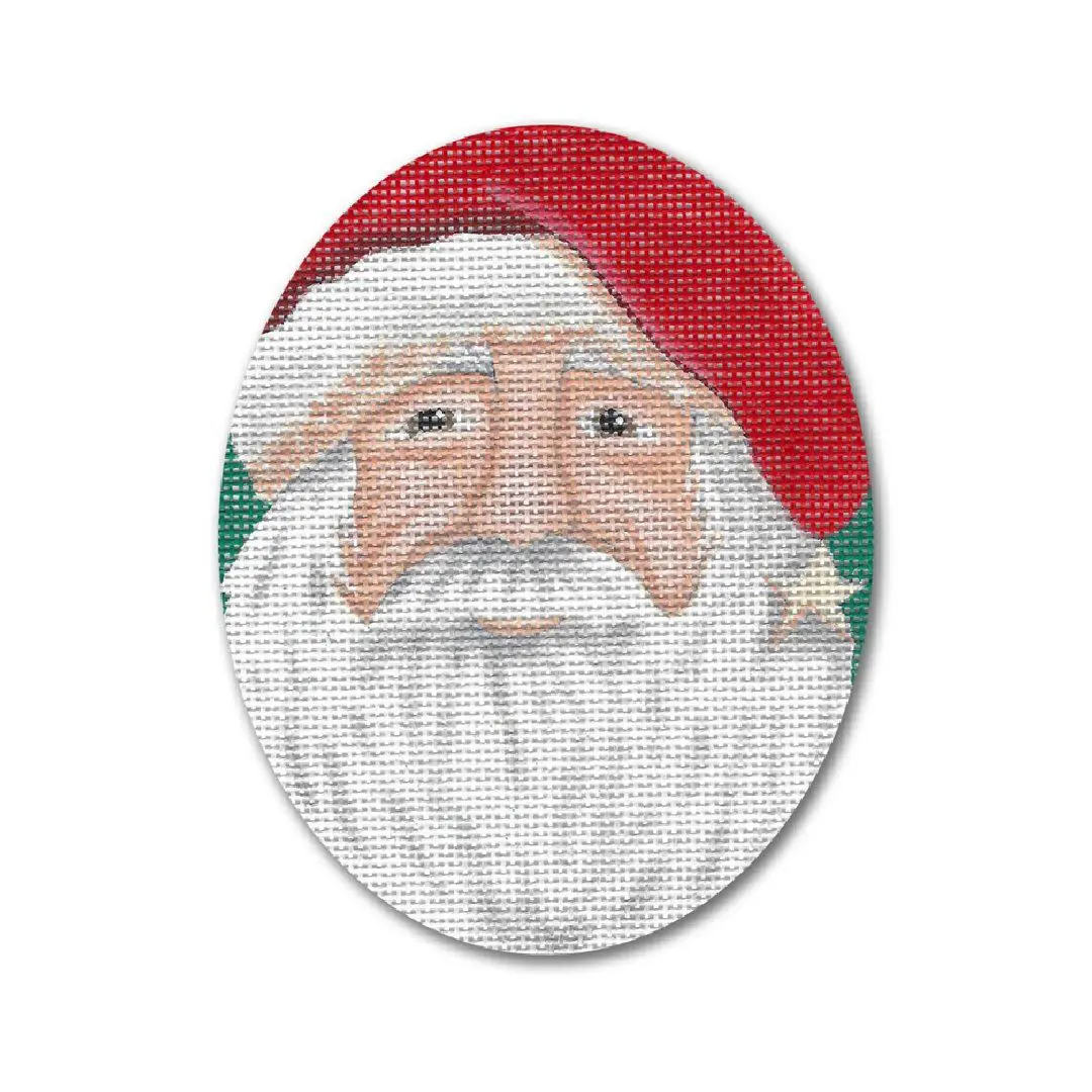 A picture of Santa Claus on a white background featuring Cecilia Ohm Eriksen.