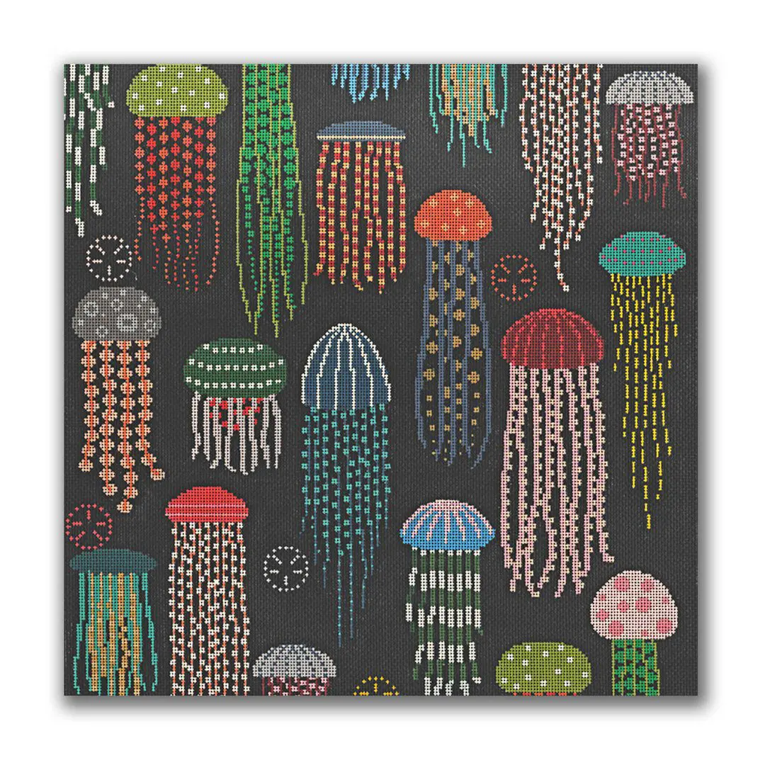 Cecilia Ohm Eriksen's mesmerizing jellyfish canvas wall art.