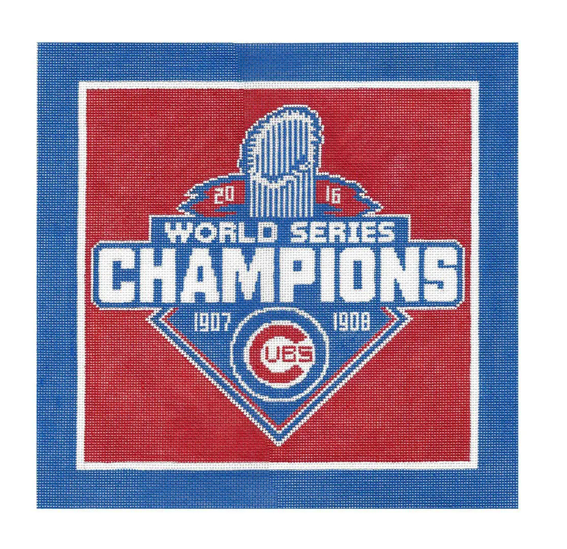 The Chicago Cubs world series champions banner.