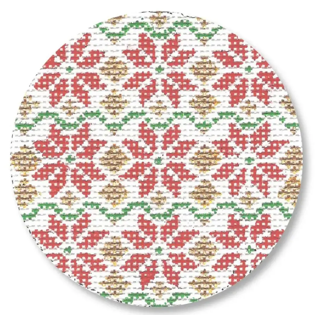 Cecilia Ohm Eriksen Christmas poinsettia cross stitch pattern.
