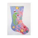 A christmas stocking with a seahorse on it.