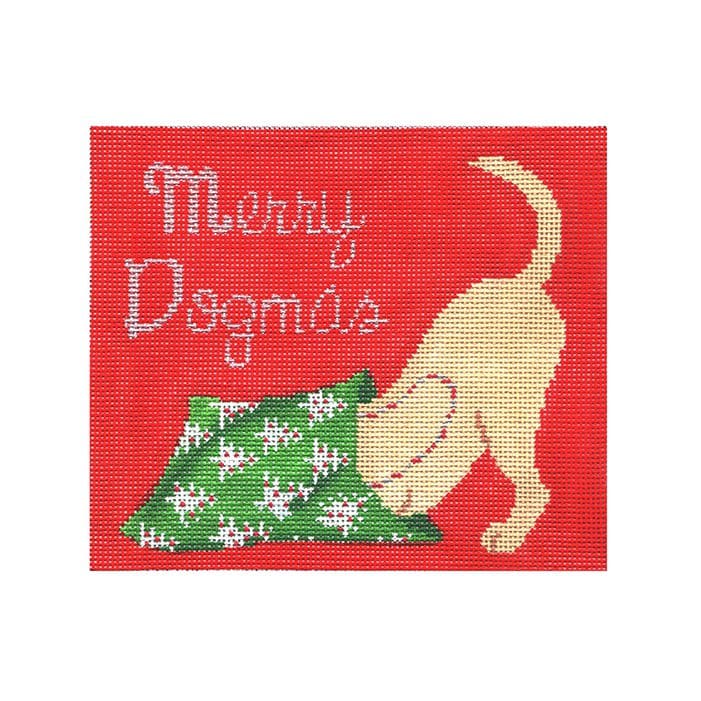 Cecilia Ohm Eriksen's merry dogmas cross stitch canvas.