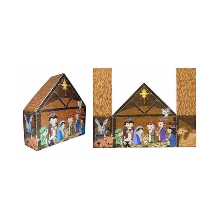 A nativity scene in a wooden box created by Cecilia Ohm Eriksen.