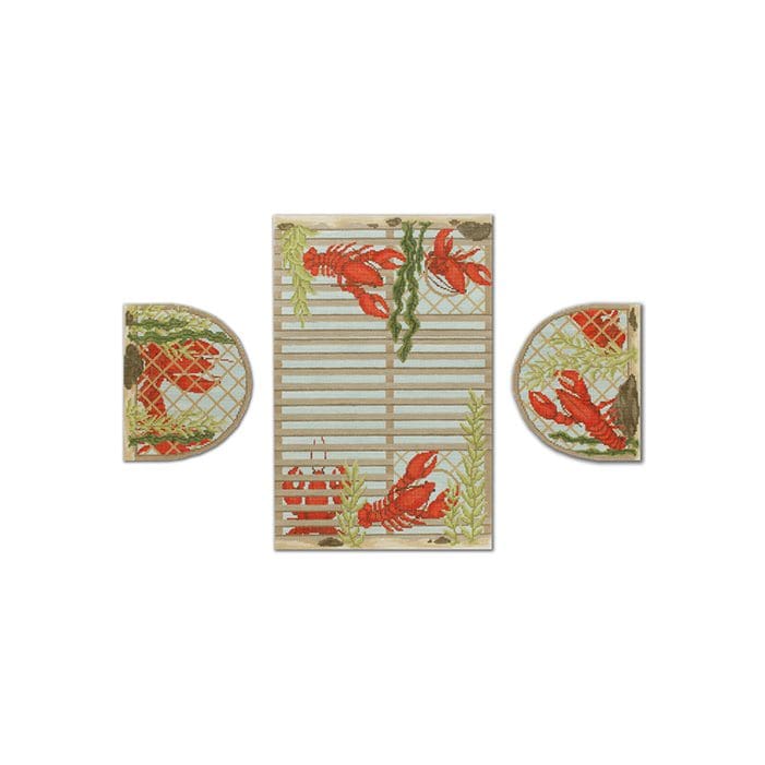 A set of three placemats featuring lobsters designed by Cecilia Ohm Eriksen.