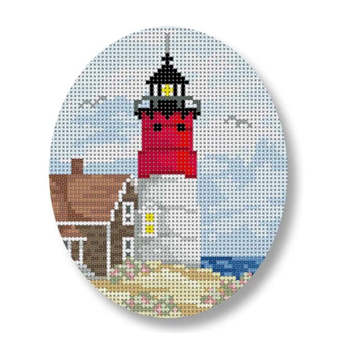 Cecilia Ohm Eriksen created a beautiful cross stitch picture of a lighthouse.