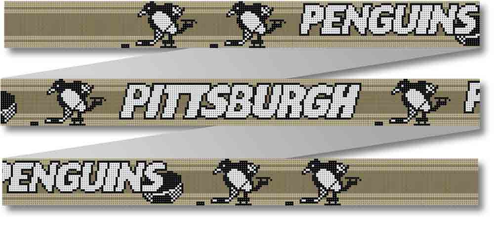 Cecilia Ohm Eriksen's Pittsburgh Penguins cross stitch pattern.