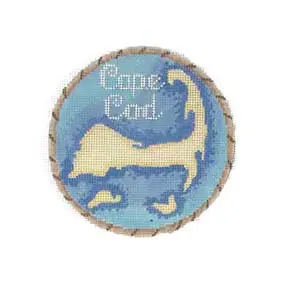 A cross stitch map of cape cod.