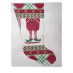 A christmas stocking with an elf on it.