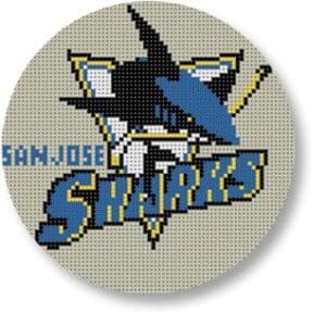 Round cross-stitch San Jose Sharks logo