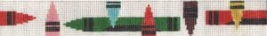 Needlepoint pattern of colorful crayons
